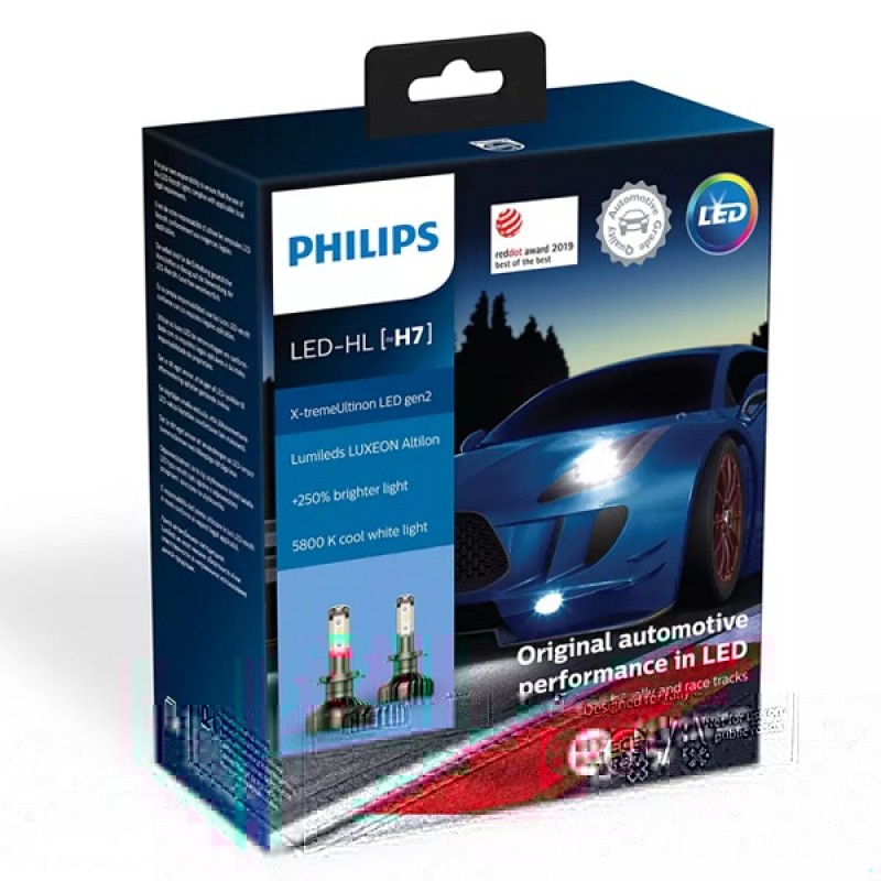 Лампа светодиодная 11972XUWX2 H7 12V-LED PX26d 5800K 25W X-tremeUltinon gen2 (уп.2шт.) PHILIPS