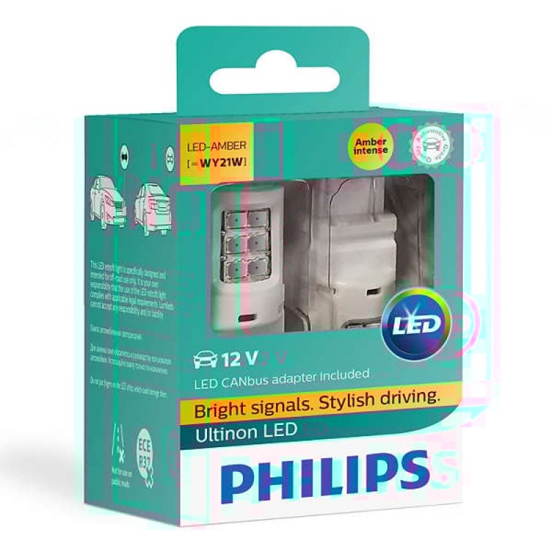 Лампа светодиодная 11065ULAX2 WY21W 12V-LED W3x16d Ultinon + CANbus 12V 21W CEA (уп. 2шт.) PHILIPS