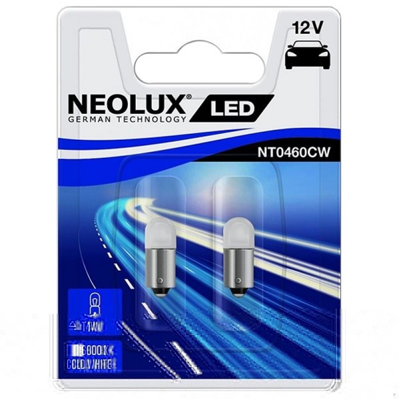 Лампа светодиодная NT0460CW-02B T4W 6000К 0.5W 12V BA9S LED technology (уп. 2шт.) NEOLUX