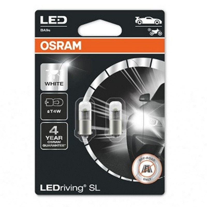 Лампа светодиодная 3893DWP-02B 1W 12V BA9S T4W BLI2 LEDriving SL (уп. 2шт.) OSRAM
