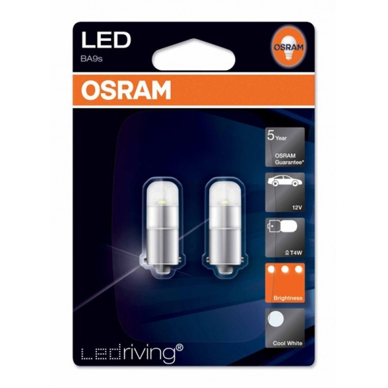 Лампа светодиодная premium 3924WW-02B T4W 24V 1W BA9s 4000K LEDRIVING (уп. 2шт.) OSRAM