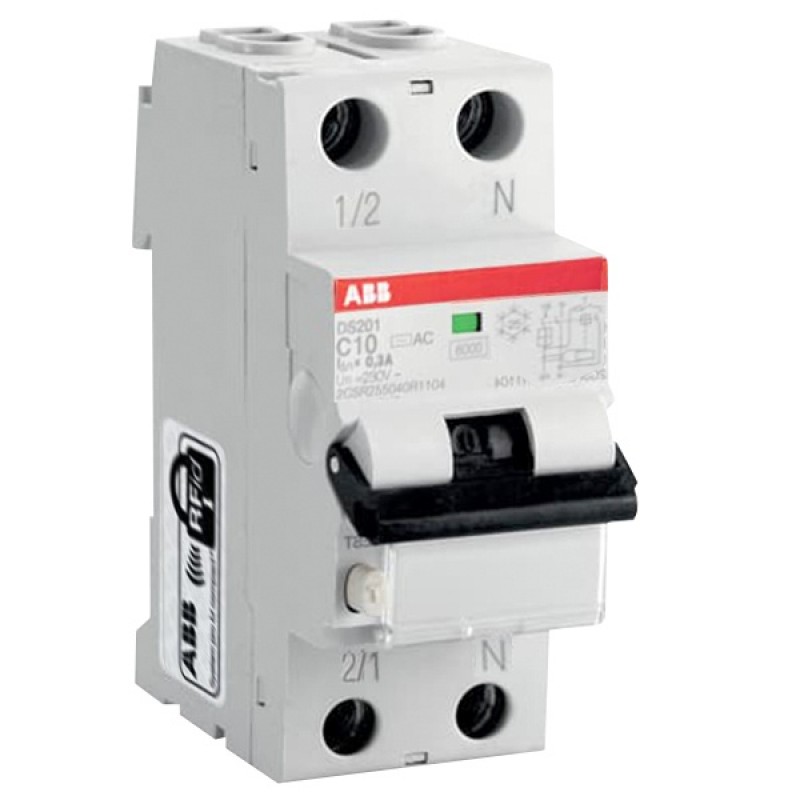 Дифавтомат ABB DS201 C16 AC30 2-полюсный характеристика C 16A 30mA тип АС 2CSR255040R1164)
