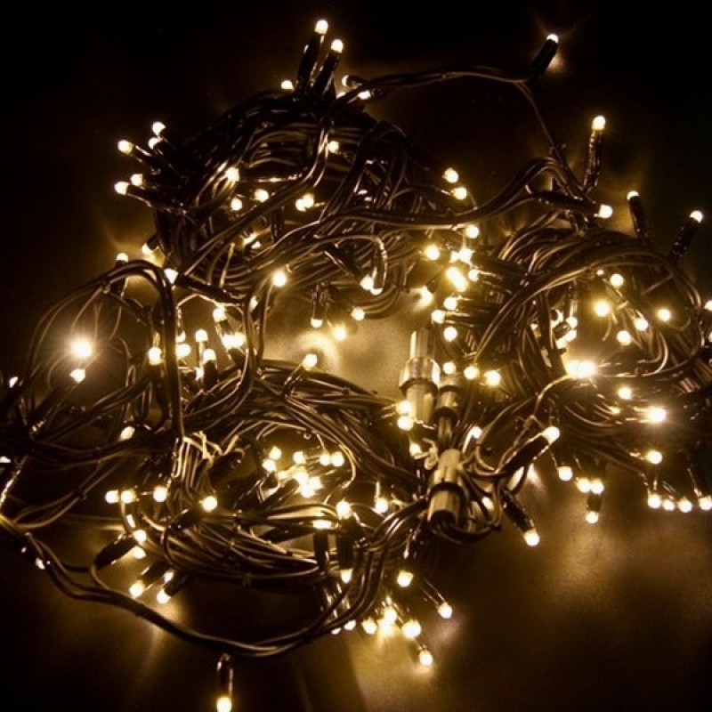 Гирлянда модульная  "Дюраплей LED"  20м  200 LED  черный каучук  Желтая