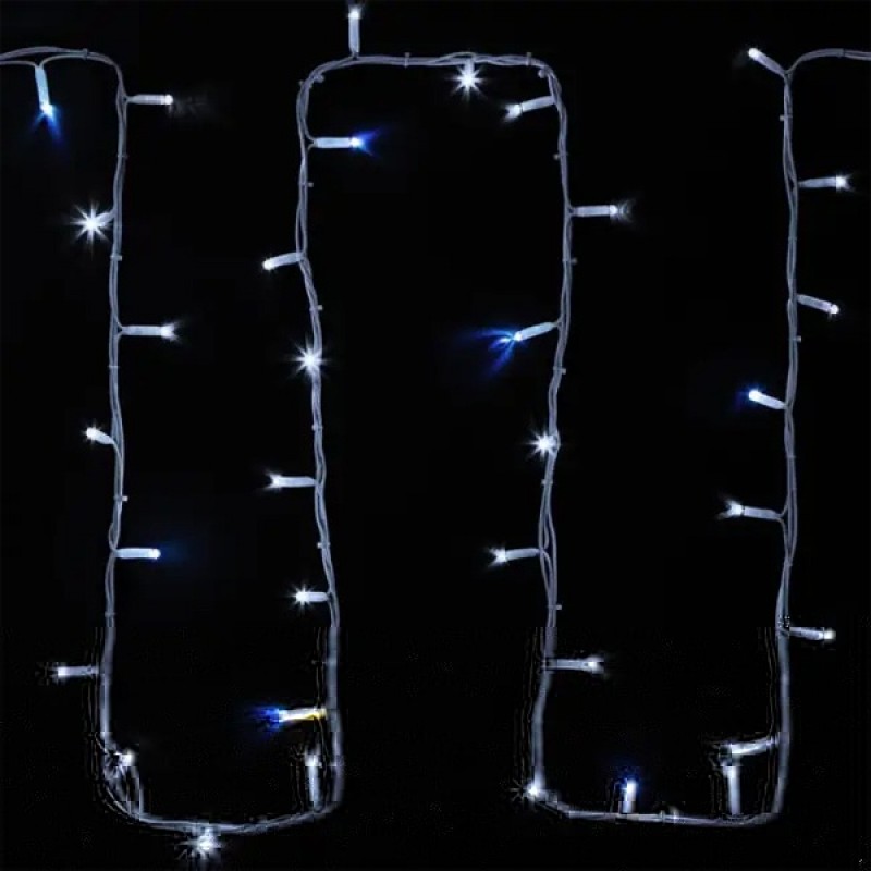 Гирлянда модульная "Дюраплей LED" 20м 200LED Белый, белый каучук, каждый 5-й диод мерцающий/Flashing