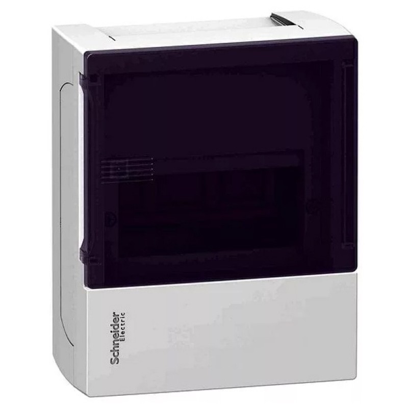 Бокс навесной Schneider Electric Mini Pragma 4 модуля с прозрачной дверью 2 шины N и PE