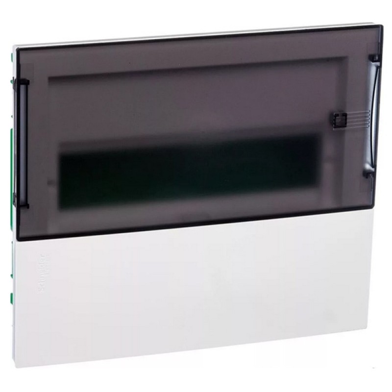 Бокс встраиваемый Schneider Electric Mini Pragma 12 модулей с прозрачной дверью 2 шины N и PE