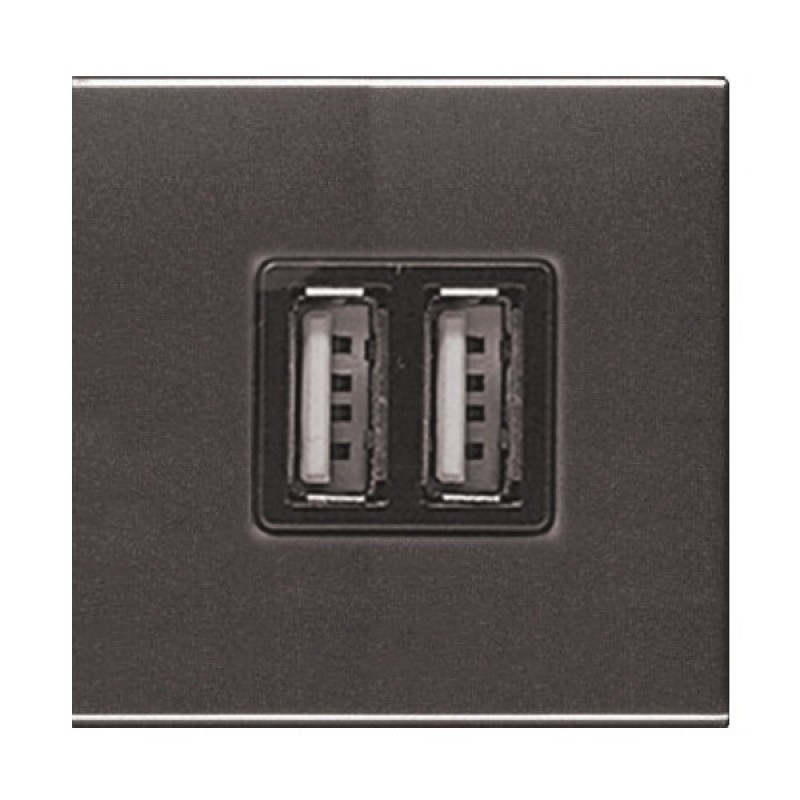 USB зарядное устройство 2 модуля 2х750мА / 1х1500мА ABB Zenit,антрацит (N2285 AN)