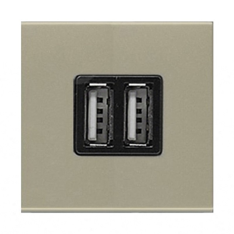 USB зарядное устройство 2 модуля 2х750мА / 1х1500мА ABB Zenit,шампань (N2285 CV)