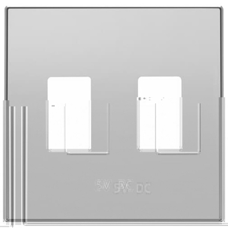 Накладка для механизма 2хUSB зарядного устройства 8185.3 ABB Sky, серебристый алюминий (8585.3 PL)