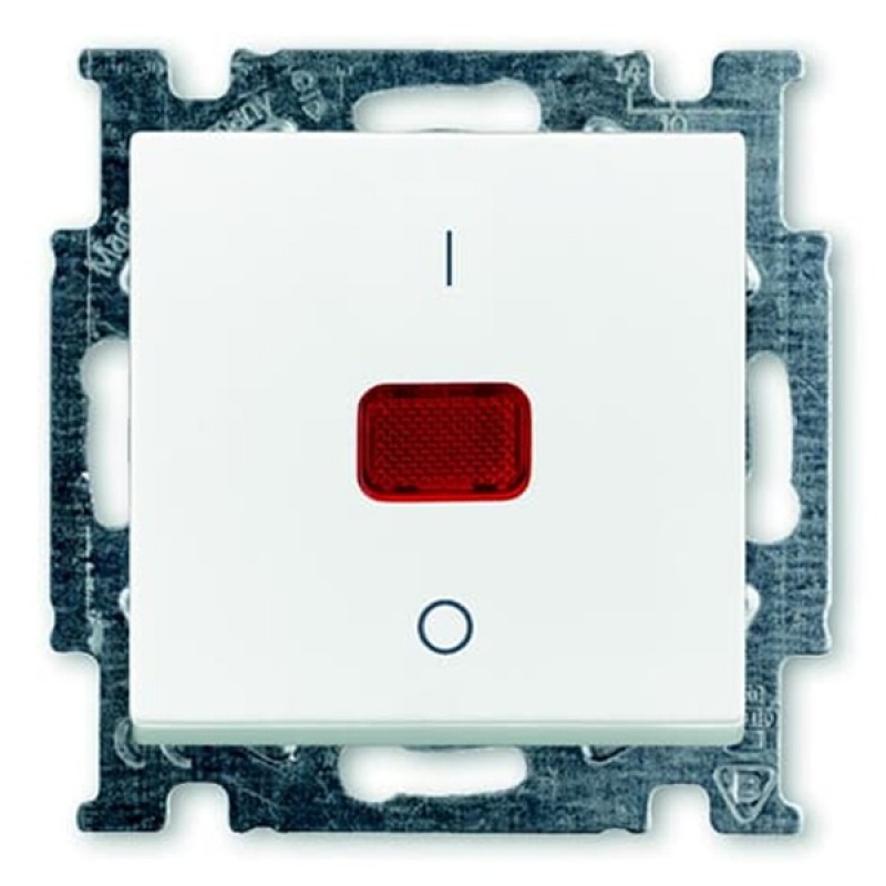 Выключатель с клавишей, 2-полюсный, 20 А, ABB Basic 55 альпийский белый (1020/2 UCK-94)