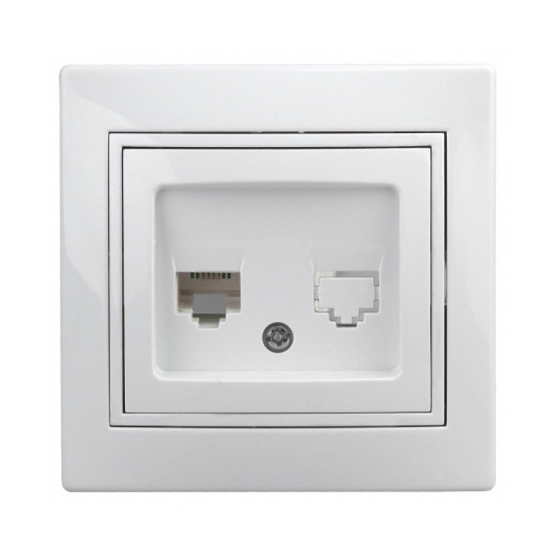 Розетка информационная RJ45 IP20  Intro Plano, белый 1-303-01