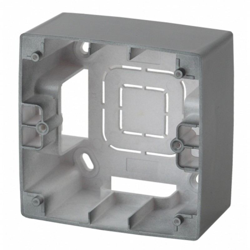 Коробка накладного монтажа Эра 12 1 пост, графит 12-6101-12