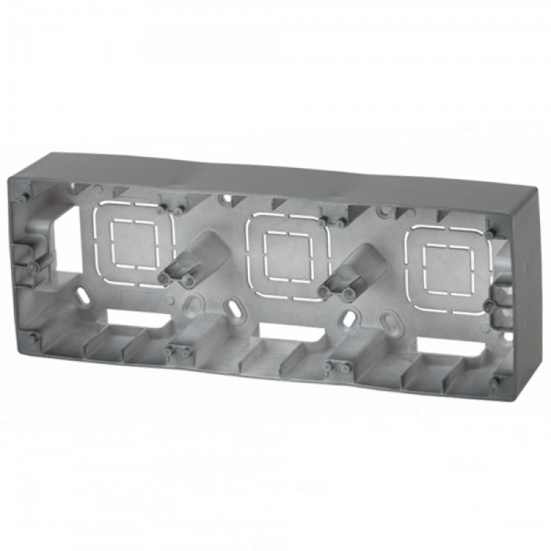 Коробка накладного монтажа Эра 12 3 поста, графит 12-6103-12