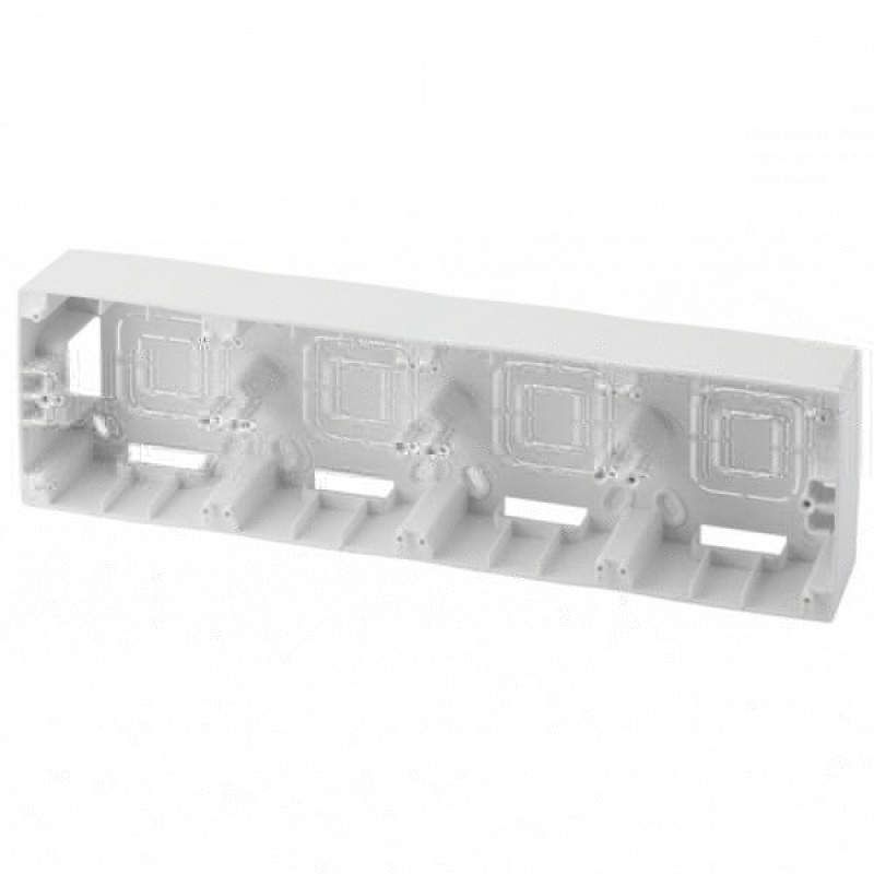 Коробка накладного монтажа Эра 12 4 поста, белый 12-6104-01