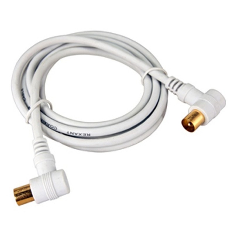 Шнур TV Plug-TV Plug 1.5М Угловой Белый