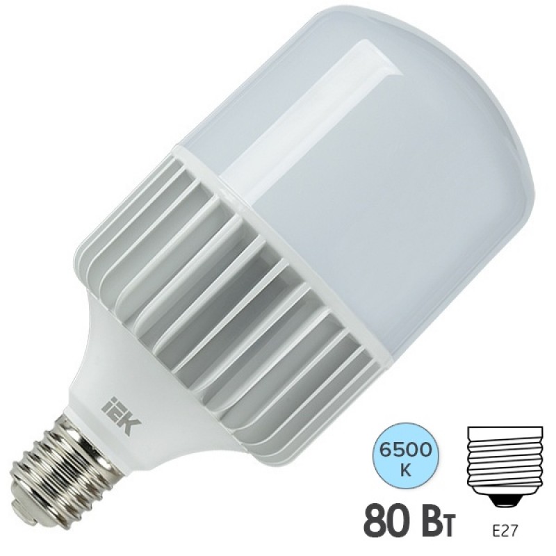 Лампа светодиодная HP 80Вт 230В 6500К E40 136x272mm IEK