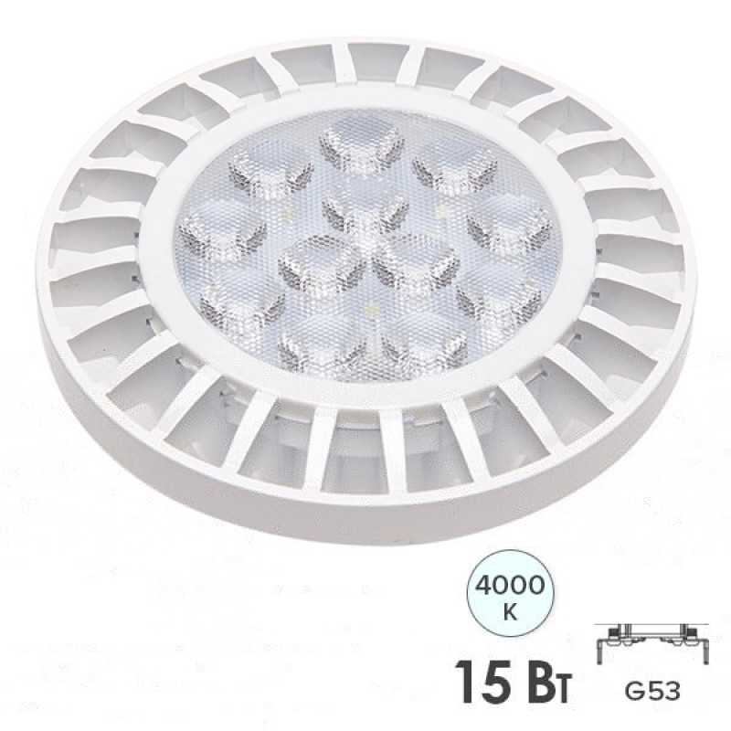 Лампа светодиодная PLED-AR111 15W 4000K 1200Lm G53 185-265V Jazzway