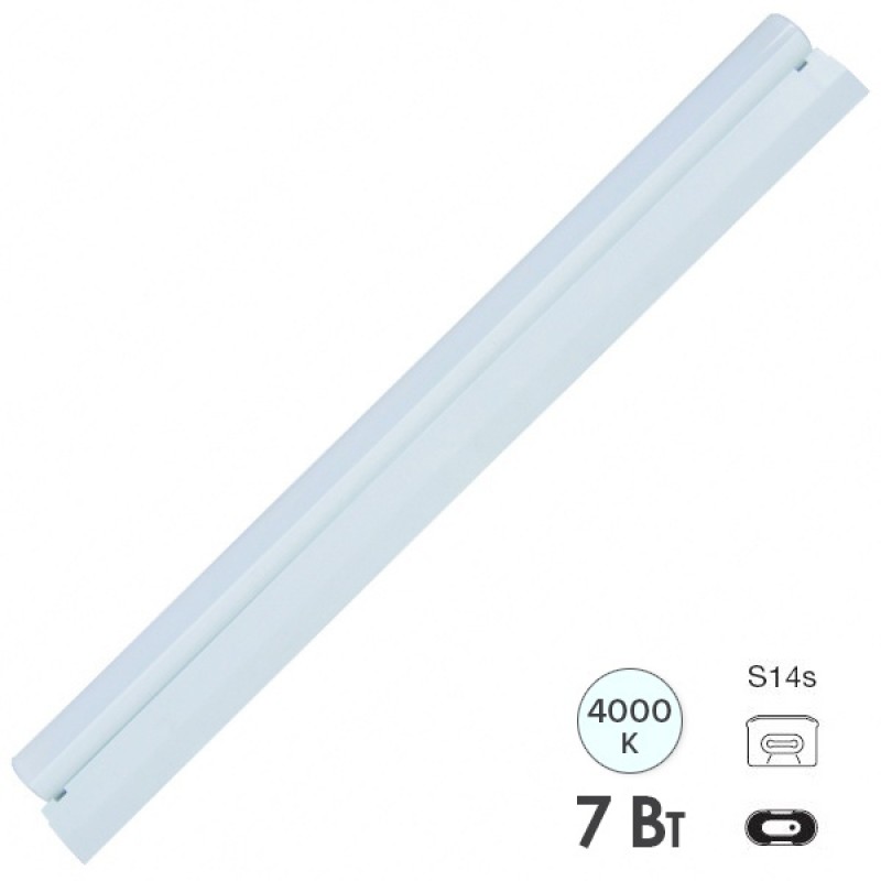 Линейный светильник c выключателем Hi Lite Paris лампа 7W S14s IP20 4000К 230V 600Lm 510mm Белый