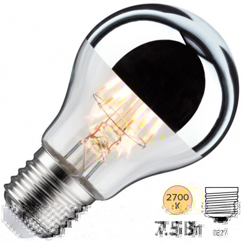 Лампа филаментная светодиодная Paulmann LED AGL 7,5W 2700K E27 зеркальное покрытие